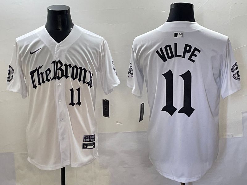 Men 2025 New York Yankees #11 Volpe White Five generations Joint Name Nike MLB Jersey style 4->new york yankees->MLB Jersey